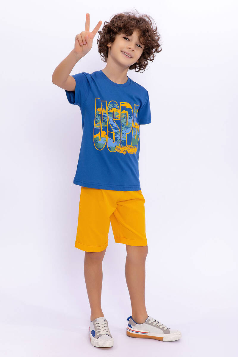 U.S. Polo Assn Basic Cobalt Erkek Çocuk Bermuda Takım
