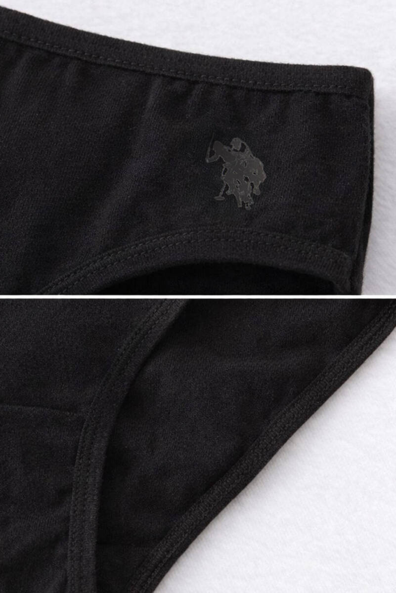U.S. Polo Assn. Kız Çocuk Pigment Baskılı Yazlık Regular Fit Siyah Külot US1677-C-V1 - 4