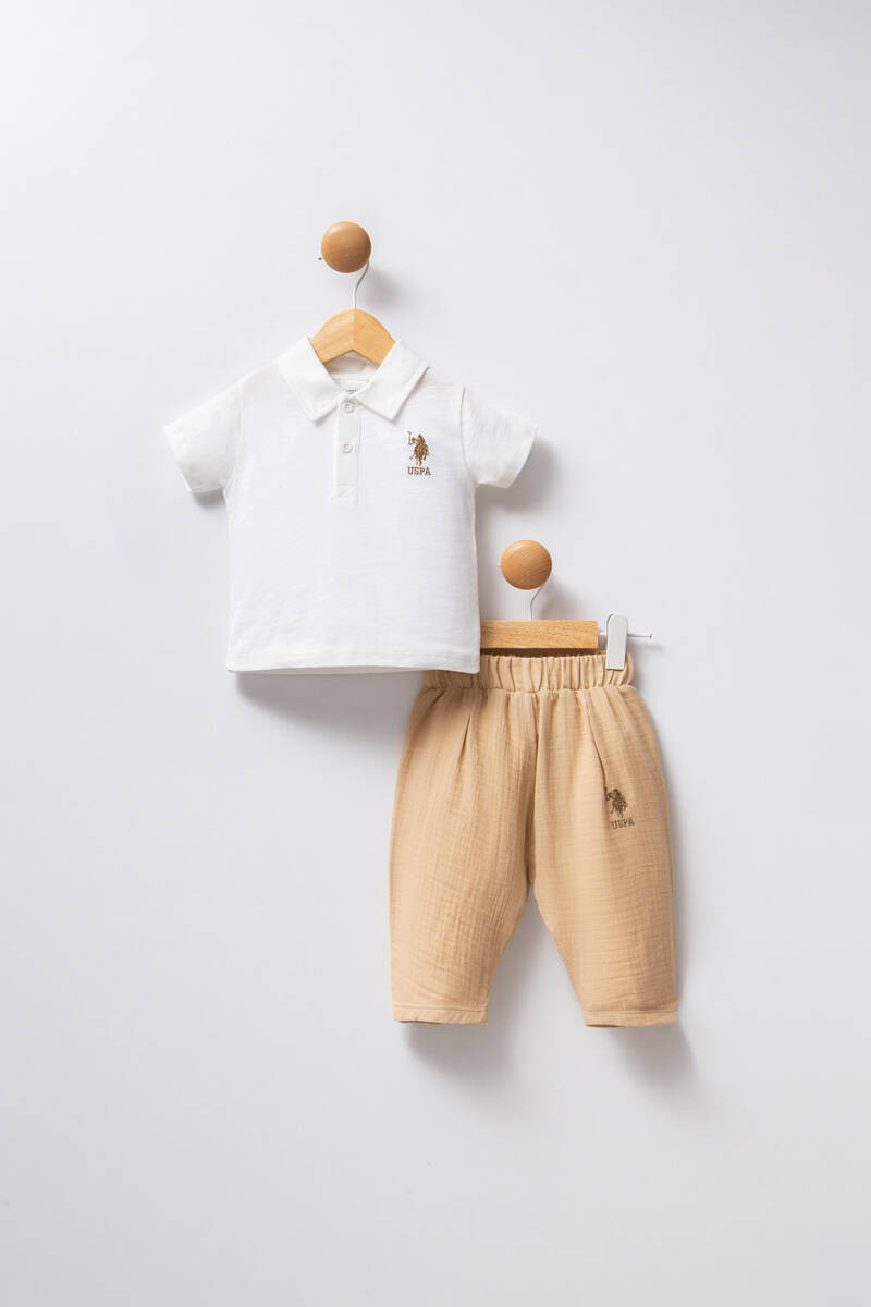 U.S. Polo Assn. Erkek Bebek Krem Bebek Takım