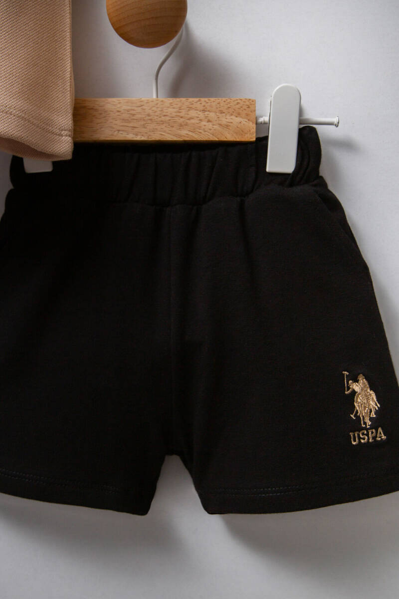 U.S. Polo Assn. Erkek Bebek Polo Yaka Pigment Baskılı Yazlık Regular Fit Beyaz Bebek Takımı USB2339-C-V6 - 3