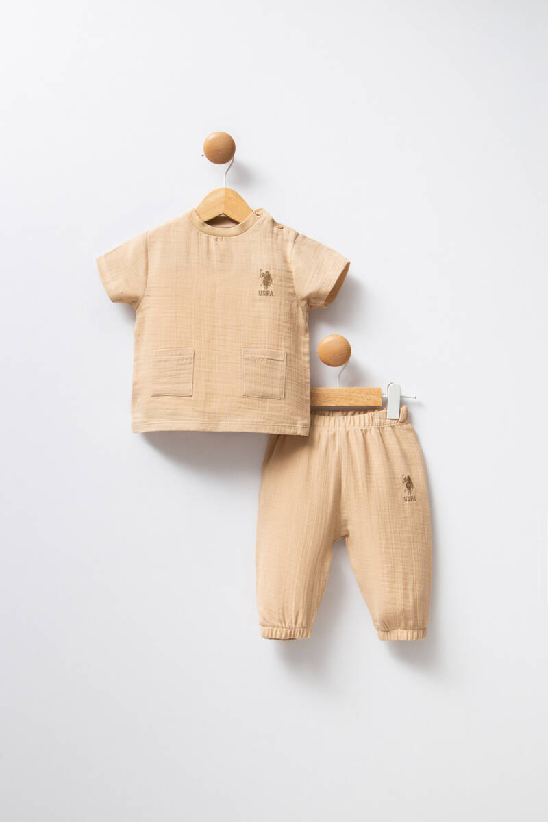 U.S. Polo Assn. Erkek Bebek Krem Bebek Takım