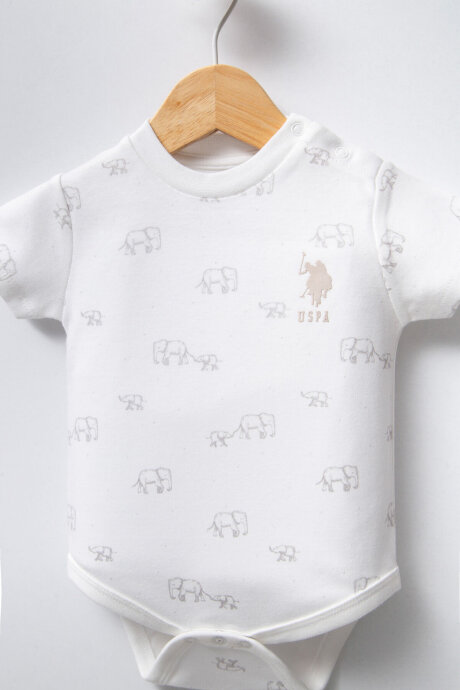 U.S. Polo Assn. Erkek Bebek Pamuklu Bisiklet Yaka Pigment Baskılı Yaz/Kış Regular Fit Çok Renkli Zıbın USB2324-C-V1 - 3