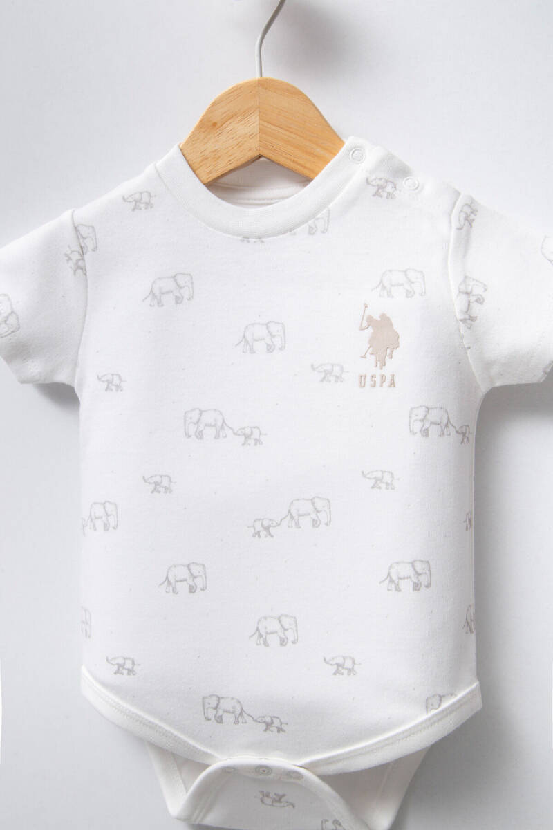 U.S. Polo Assn. Erkek Bebek Pamuklu Bisiklet Yaka Pigment Baskılı Yaz/Kış Regular Fit Çok Renkli Zıbın USB2324-C-V1 - 3