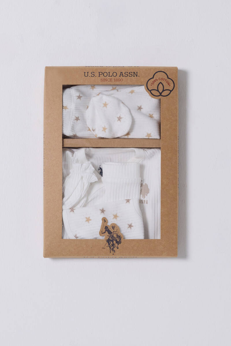 U.S. Polo Assn. Erkek Bebek Pamuklu Bisiklet Yaka Pigment Baskılı Yazlık Regular Fit Beyaz Hastane Çıkışı USB2241-C-V1 - 2