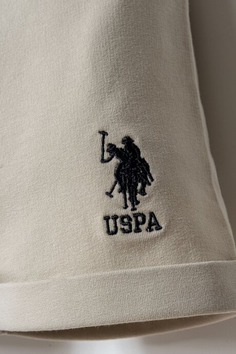U.S. Polo Assn. Erkek Bebek Pamuklu Bisiklet Yaka Nakışlı Yazlık Regular Fit Gri Bebek Takımı USB2865-C-V1 - 3