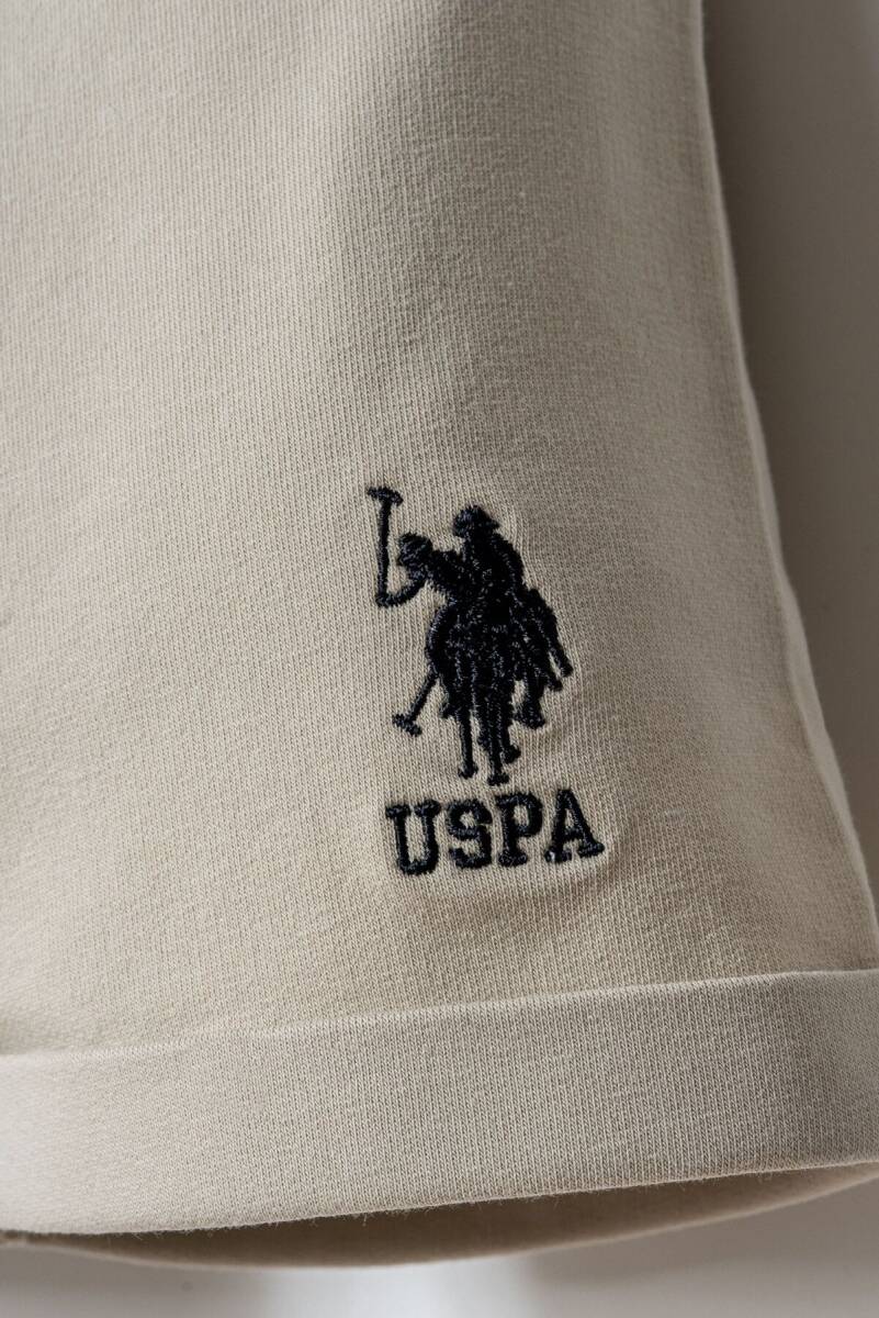 U.S. Polo Assn. Erkek Bebek Pamuklu Bisiklet Yaka Nakışlı Yazlık Regular Fit Gri Bebek Takımı USB2865-C-V1 - 3