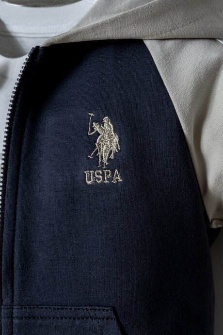 U.S. Polo Assn. Erkek Bebek Pamuklu Bisiklet Yaka Nakışlı Yazlık Regular Fit Gri 3'Lü Bebek Takımı USB2866-C-V1 - 2