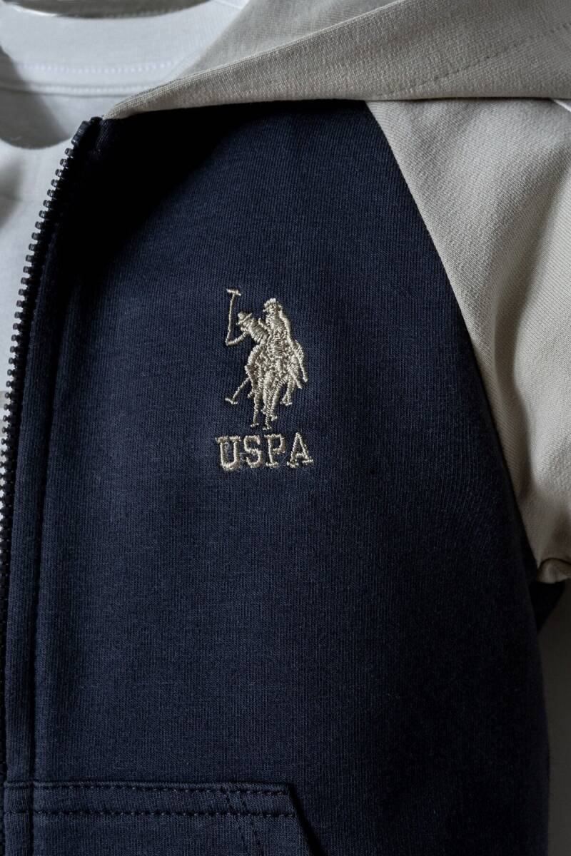 U.S. Polo Assn. Erkek Bebek Pamuklu Bisiklet Yaka Nakışlı Yazlık Regular Fit Gri 3'Lü Bebek Takımı USB2866-C-V1 - 2