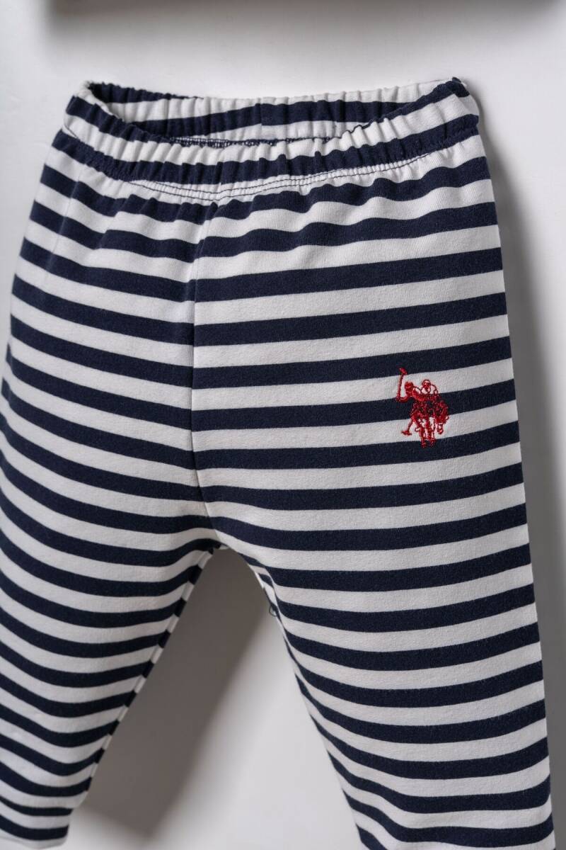 U.S. Polo Assn. Erkek Bebek Pamuklu Baskılı Beyaz Uzun Kol Pijama Takım USB3162-C-V1 - 3