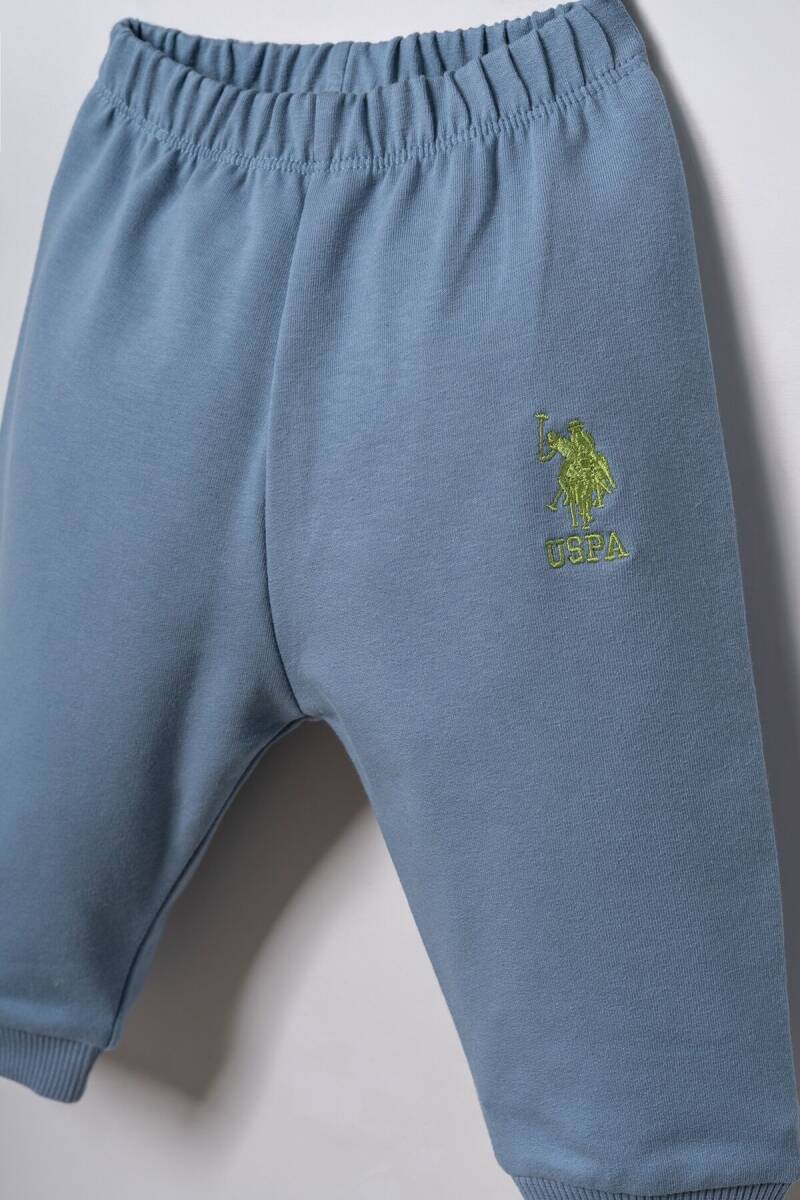 U.S. Polo Assn. Erkek Bebek Pamuklu Baskılı Beyaz Uzun Kol Pijama Takım USB3165-C-V2 - 3