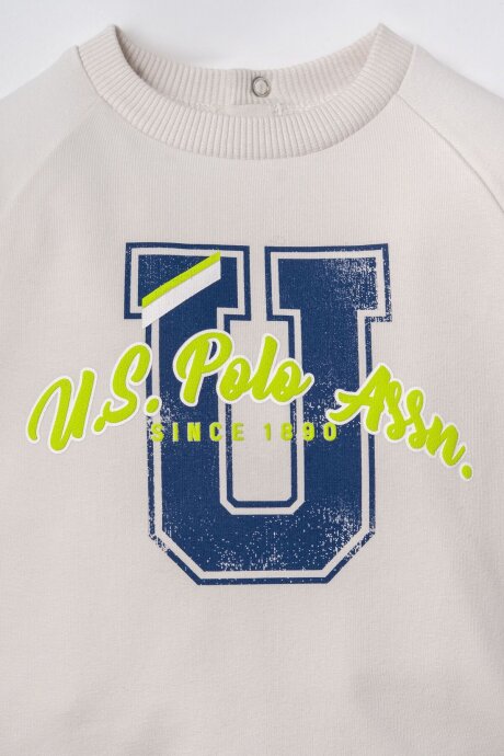U.S. Polo Assn. Erkek Bebek Pamuklu Baskılı Beyaz Uzun Kol Pijama Takım USB3165-C-V2 - 5