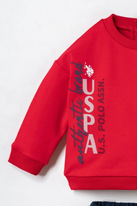U.S. Polo Assn. Erkek Bebek Pamuklu Baskılı Kırmızı Uzun Kol Pijama Takım USB3163-C-V1 (1)