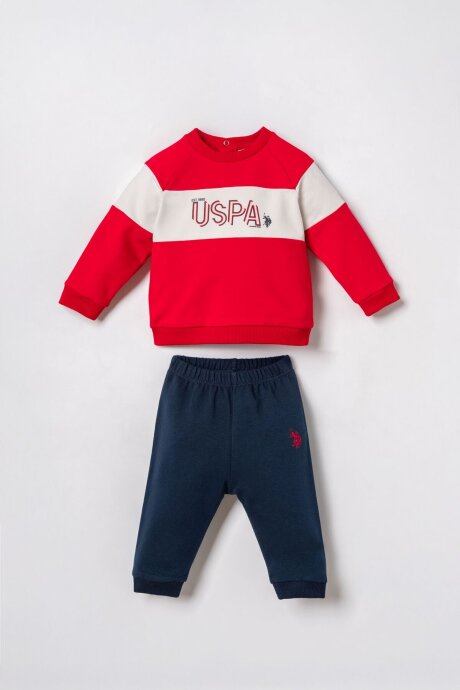 U.S. Polo Assn. Erkek Bebek Pamuklu Baskılı Kırmızı Uzun Kol Pijama Takım USB3175-C-V1
