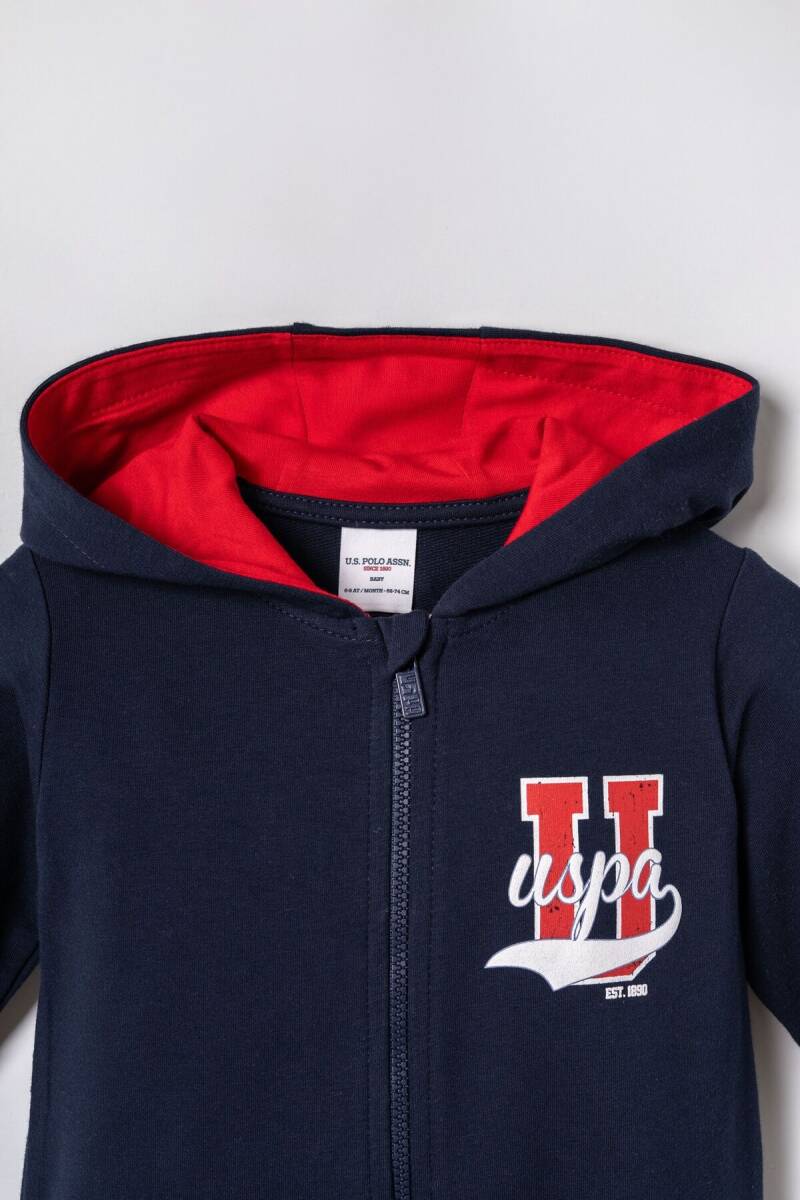 U.S. Polo Assn. Erkek Bebek %100 Pamuk Baskılı Lacivert Tulum USB3177-C-V1 - 5