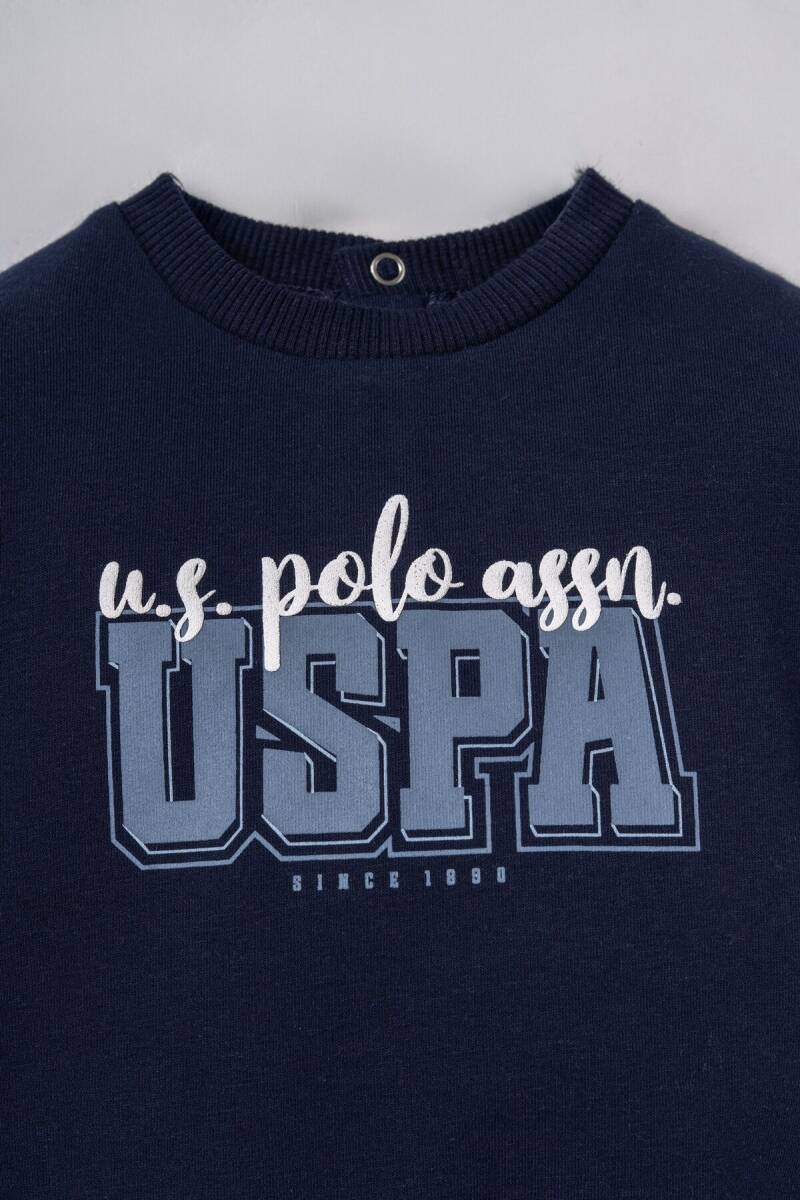 U.S. Polo Assn. Erkek Bebek Pamuklu Baskılı Lacivert Uzun Kol Pijama Takım USB3162-C-V2 - 2