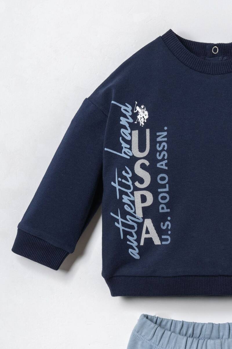U.S. Polo Assn. Erkek Bebek Pamuklu Baskılı Lacivert Uzun Kol Pijama Takım USB3163-C-V2 - 2