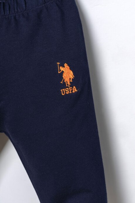 U.S. Polo Assn. Erkek Bebek Pamuklu Baskılı Mavi Hırkalı Takım USB3166-C-V1 - 3