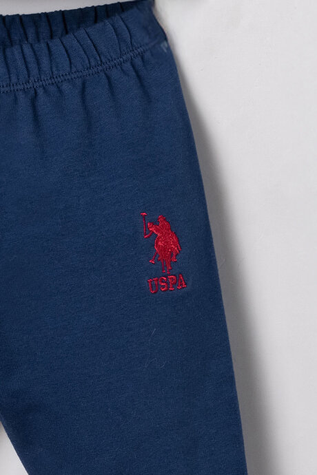 U.S. Polo Assn. Erkek Bebek Pamuklu Baskılı Mavi Hırkalı Takım USB3171-C-V1 - 3