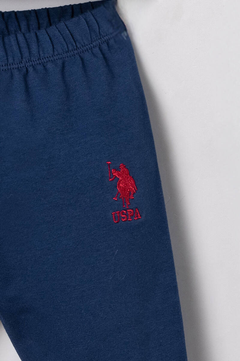 U.S. Polo Assn. Erkek Bebek Pamuklu Baskılı Mavi Hırkalı Takım USB3171-C-V1 - 3