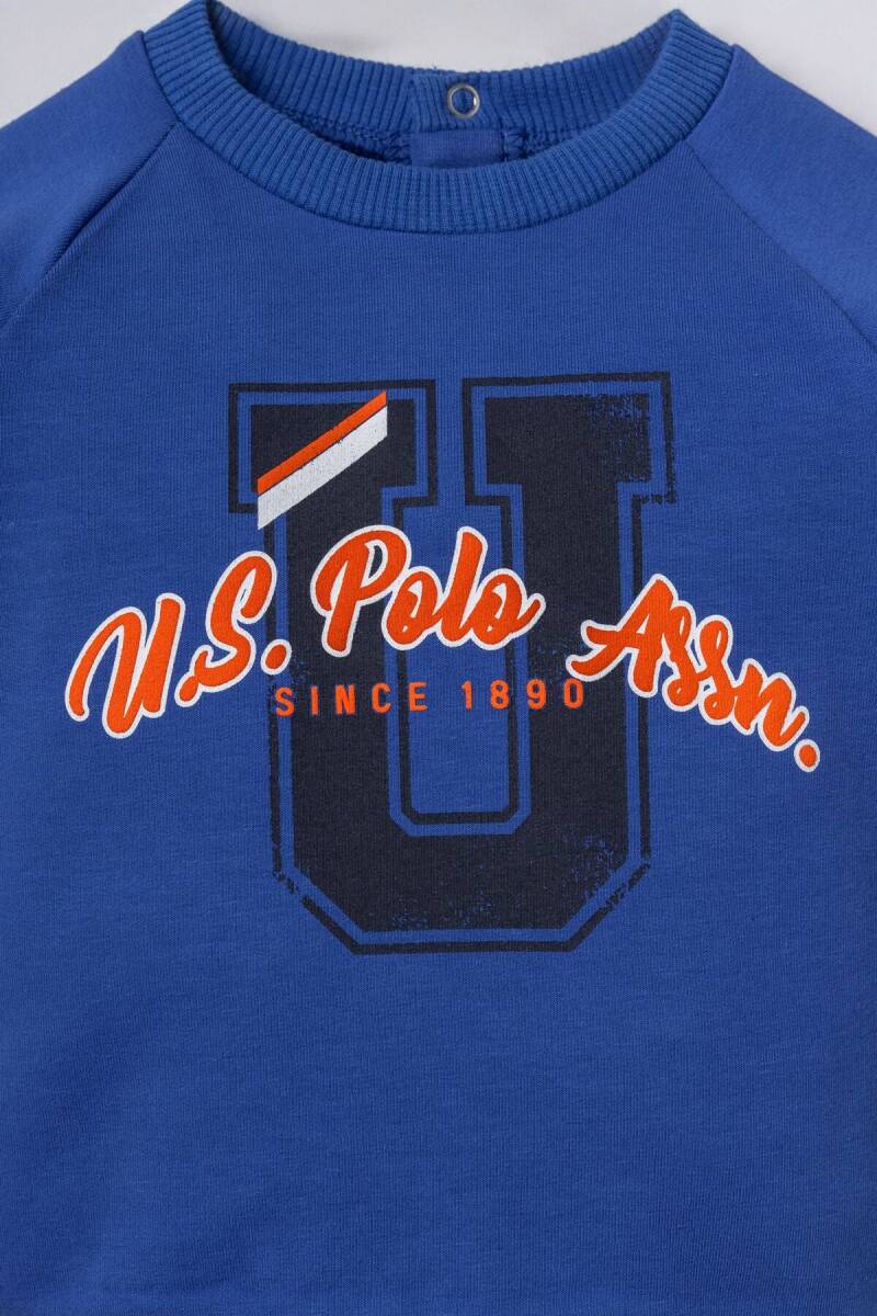 U.S. Polo Assn. Erkek Bebek Pamuklu Baskılı Mavi Uzun Kol Pijama Takım USB3165-C-V1 - 2