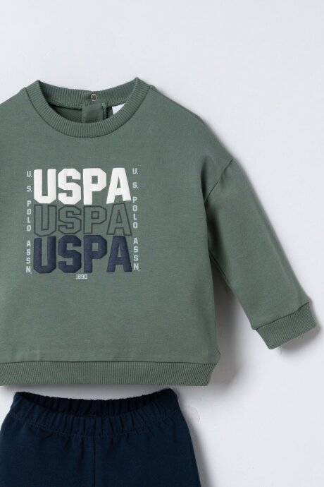 U.S. Polo Assn. Erkek Bebek Pamuklu Baskılı Yeşil Uzun Kol Pijama Takım USB3180-C-V2 (1)