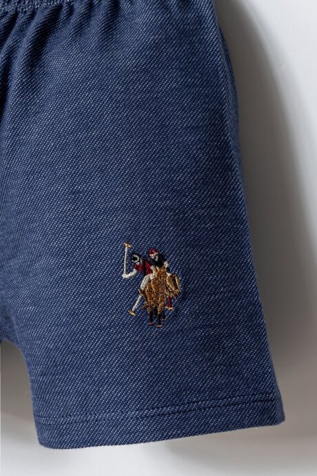 U.S. Polo Assn. Erkek Bebek Polo Yaka Nakışlı Yazlık Regular Fit Beyaz Bebek Takımı USB2888-C-V1 - 3