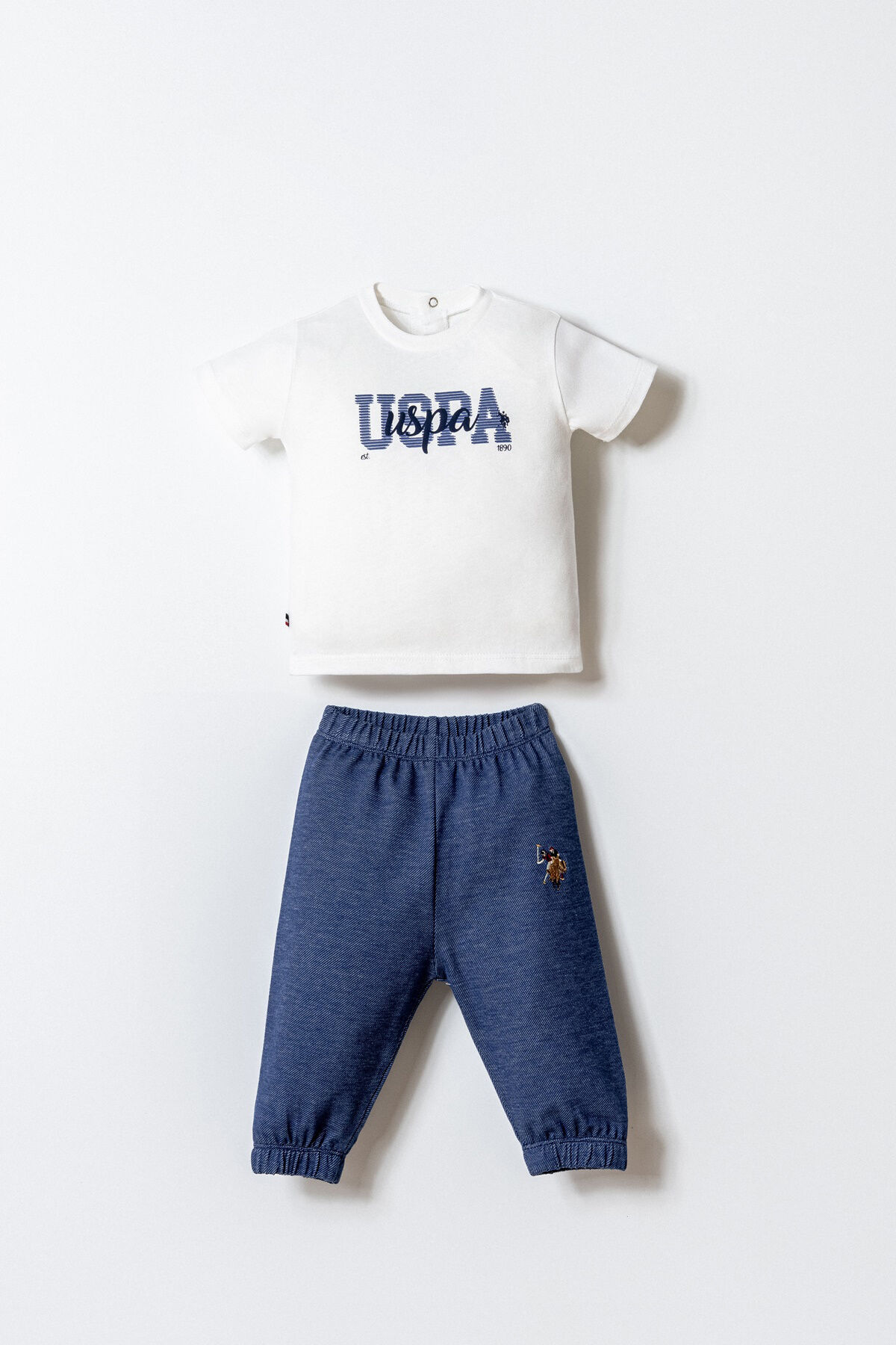 U.S. Polo Assn. Erkek Bebek Beyaz Takım