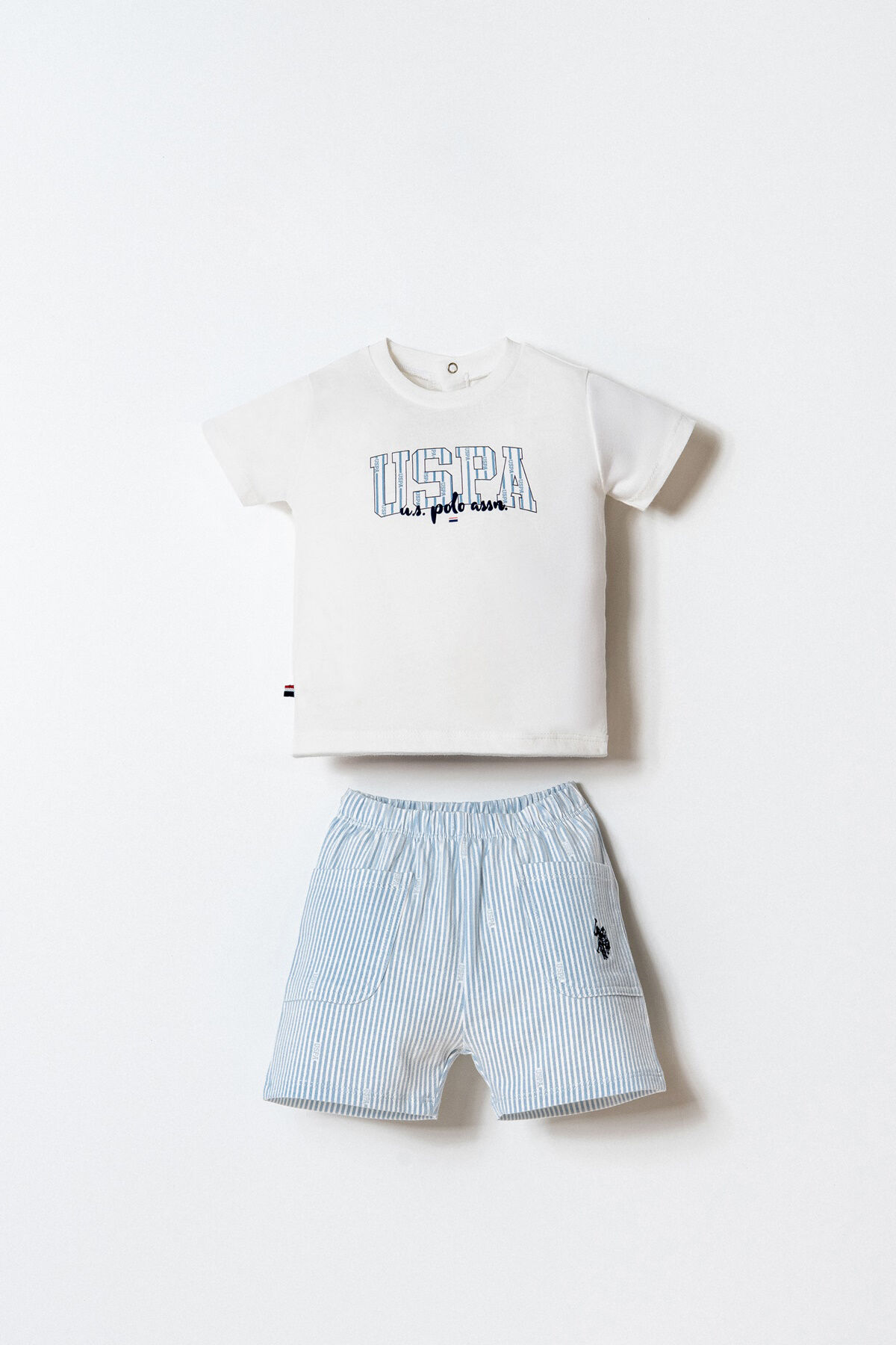 U.S. Polo Assn. Erkek Bebek Beyaz Şort Takım