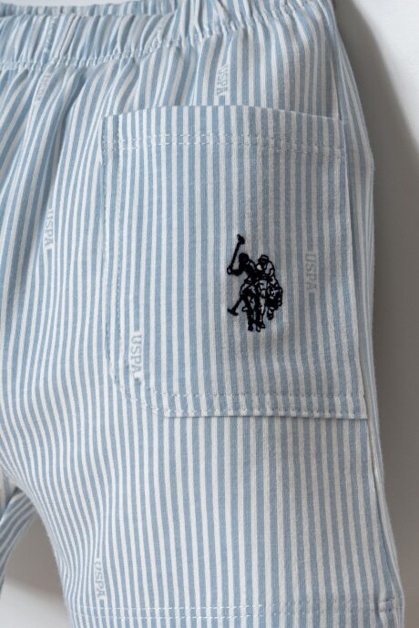 U.S. Polo Assn. Erkek Bebek %100 Pamuk Bisiklet Yaka Nakışlı Yazlık Regular Fit Beyaz Bebek Takımı USB2897-C-V2 - 3