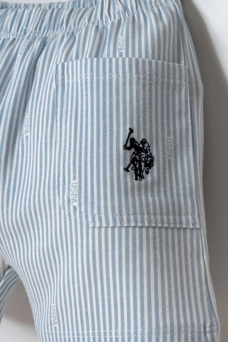 U.S. Polo Assn. Erkek Bebek %100 Pamuk Bisiklet Yaka Nakışlı Yazlık Regular Fit Beyaz Bebek Takımı USB2897-C-V2 - 3