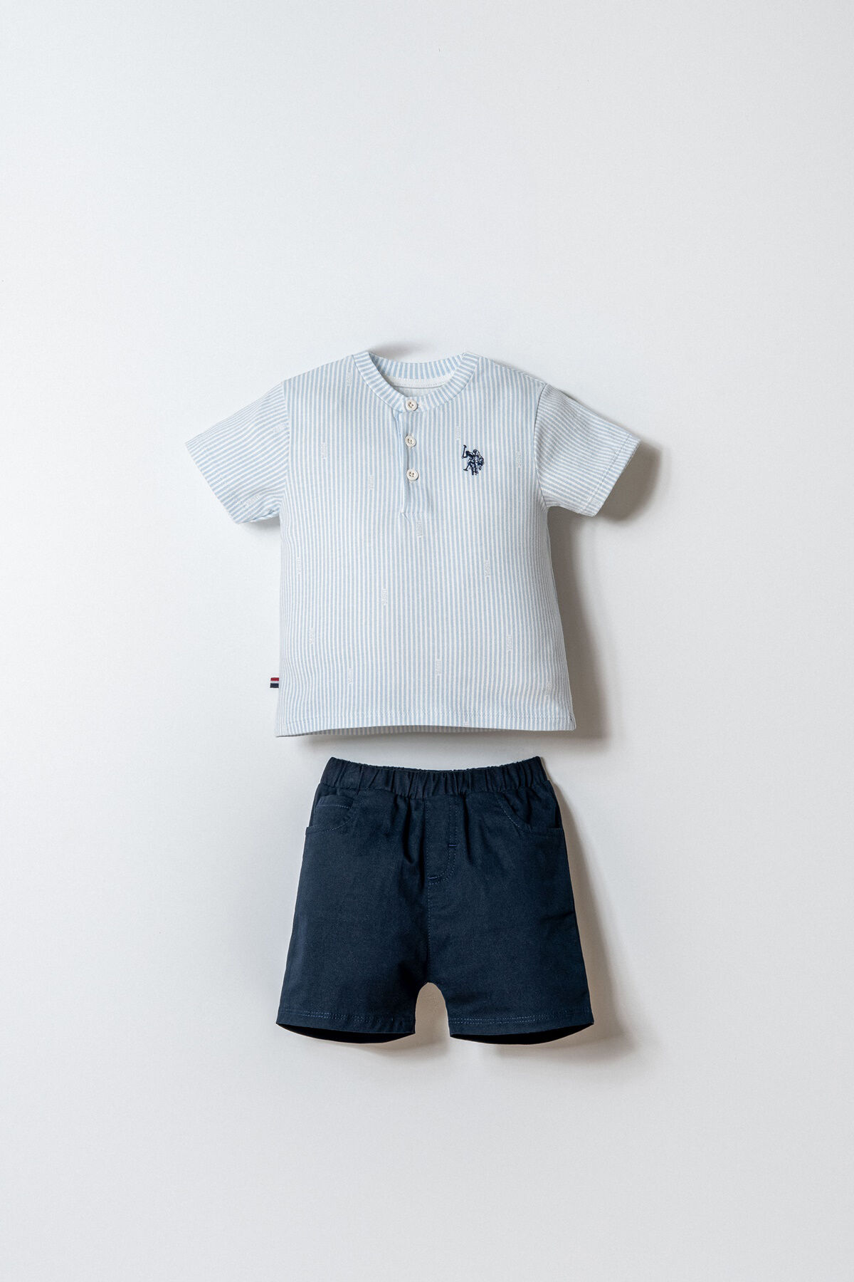 U.S. Polo Assn. Erkek Bebek Mavi Şort Takım