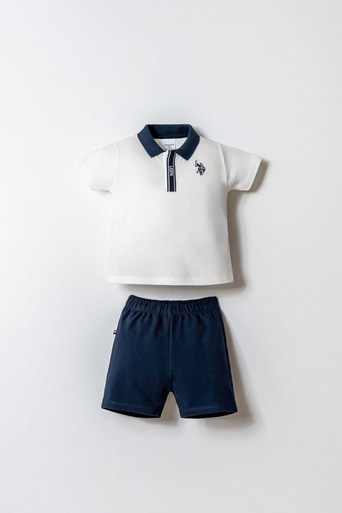 U.S. Polo Assn. Erkek Bebek Beyaz Şort Takım