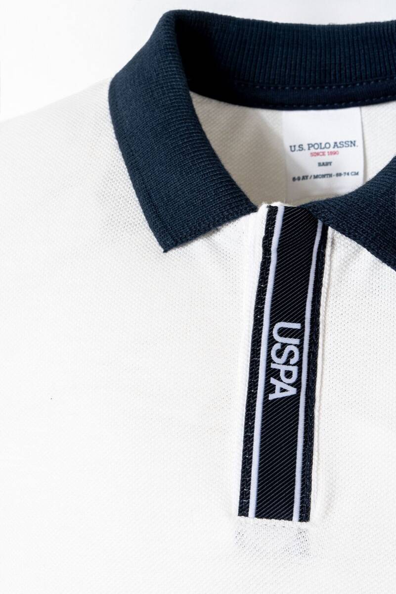 U.S. Polo Assn. Erkek Bebek %100 Pamuk Polo Yaka Nakışlı Yazlık Regular Fit Beyaz Bebek Takımı USB2915-C-V1 - 5