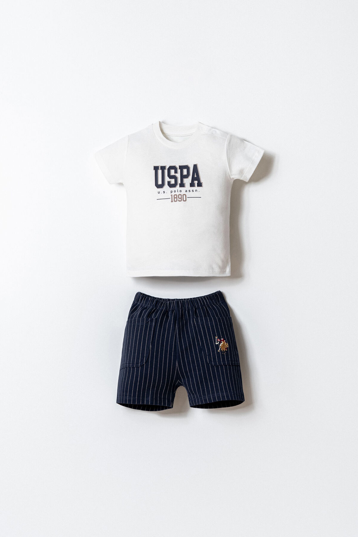 U.S. Polo Assn. Erkek Bebek Beyaz Şort Takım