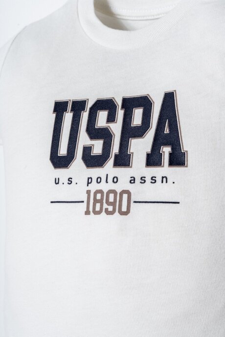 U.S. Polo Assn. Erkek Bebek Bisiklet Yaka Nakışlı Yazlık Regular Fit Beyaz Bebek Takımı USB2923-C-V1 - 5
