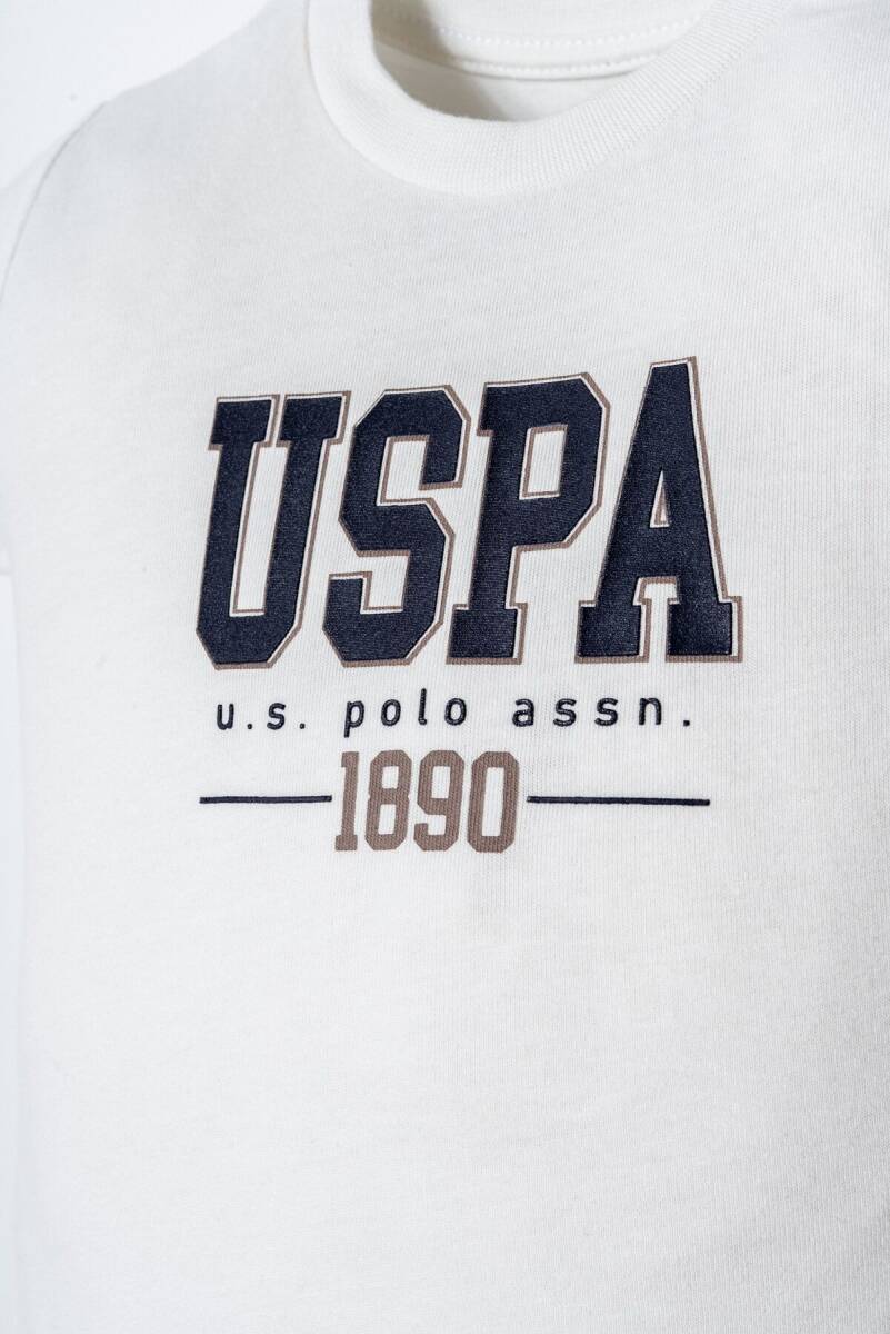 U.S. Polo Assn. Erkek Bebek Bisiklet Yaka Nakışlı Yazlık Regular Fit Beyaz Bebek Takımı USB2923-C-V1 - 5