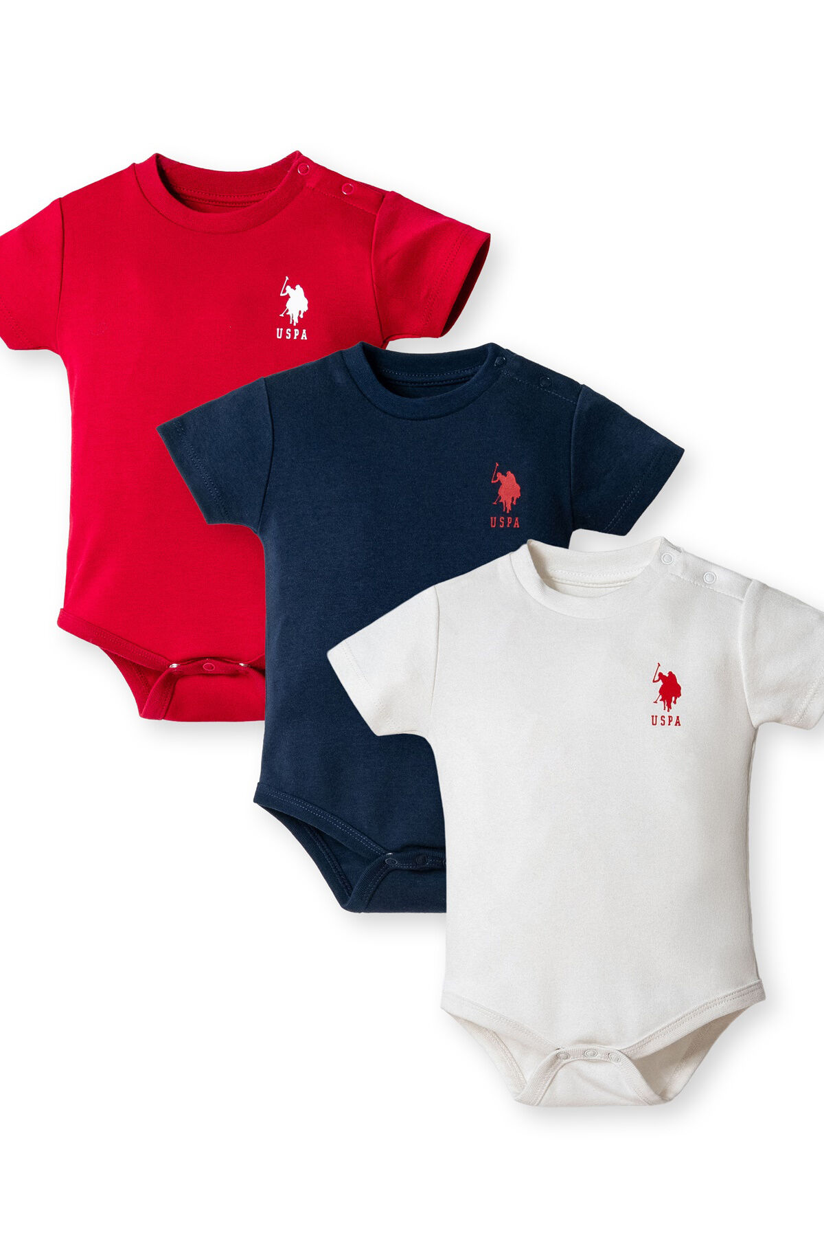 U.S. Polo Assn. Erkek Bebek Beyaz 3'Lü Takım