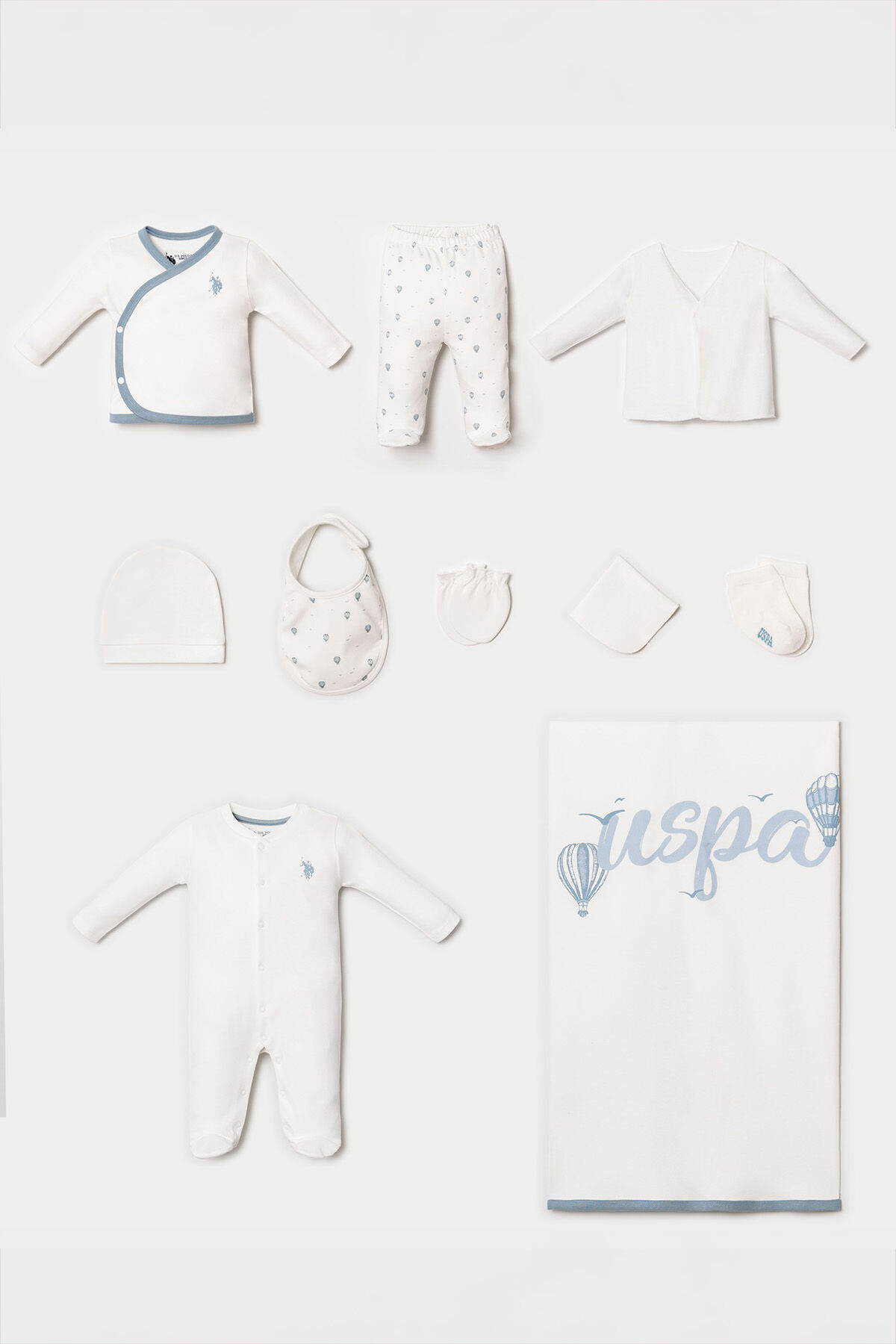 U.S. Polo Assn. Erkek Bebek Beyaz Hastane Çıkışı 10’Lu Set