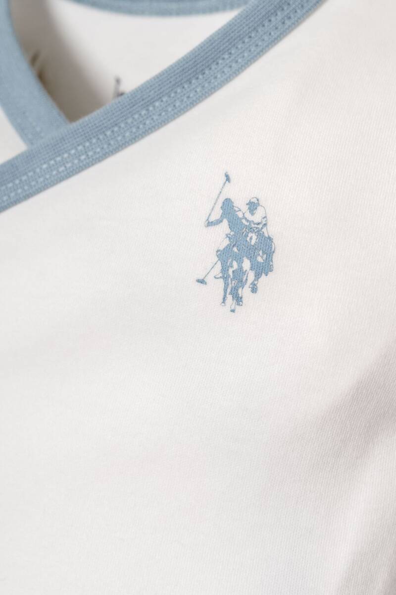 U.S. Polo Assn. Erkek Bebek %100 Pamuk Bisiklet Yaka Nakışlı Yazlık Regular Fit Beyaz Hastane Çıkışı USB2850-C-V1 - 6