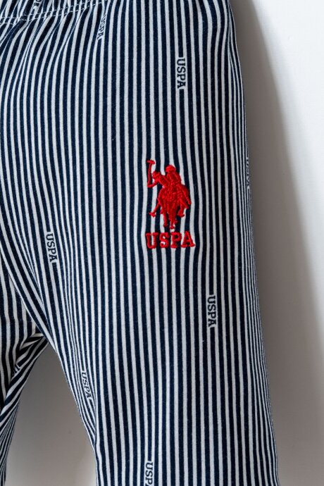 U.S. Polo Assn. Erkek Bebek %100 Pamuk Gömlek Yaka Nakışlı Yazlık Regular Fit Gri Bebek Takımı USB2860-C-V1 - 3