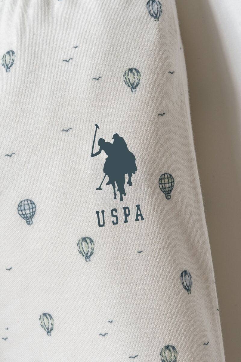 U.S. Polo Assn. Erkek Bebek %100 Pamuk Gömlek Yaka Nakışlı Yazlık Regular Fit Beyaz Bebek Takımı USB2852-C-V1 - 3