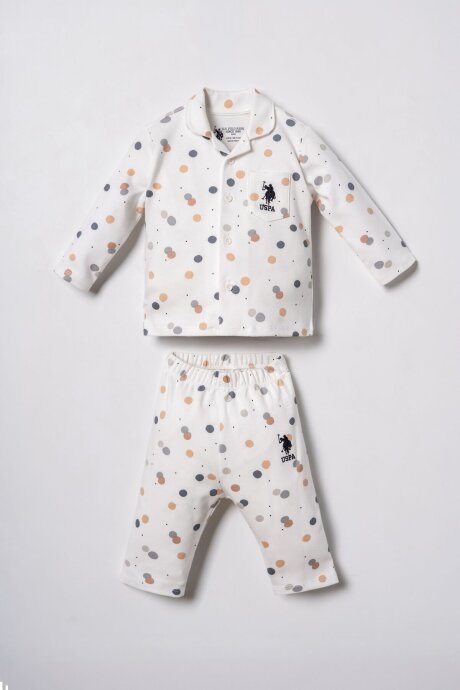 U.S. Polo Assn. Erkek Bebek %100 Pamuk Beyaz Gömlek Pijama Takımı USB3107-C-V1