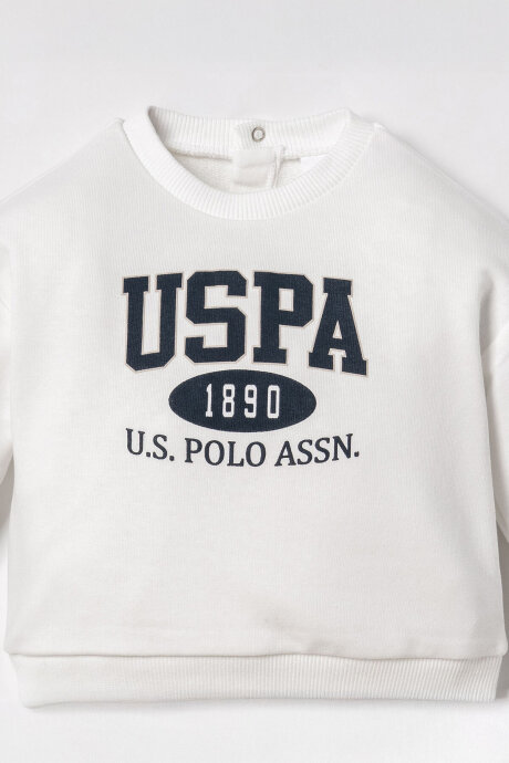 U.S. Polo Assn. Erkek Bebek Beyaz Uzun Kol Pijama Takım USB3190-C-V1 - 2