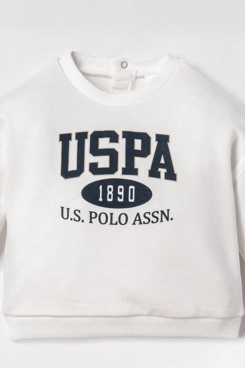 U.S. Polo Assn. Erkek Bebek Beyaz Uzun Kol Pijama Takım USB3190-C-V1 - 2
