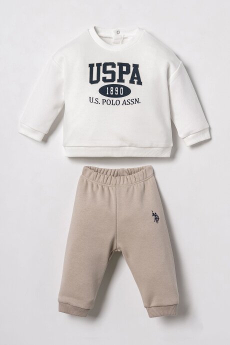U.S. Polo Assn. Erkek Bebek Beyaz Uzun Kol Pijama Takım USB3190-C-V1