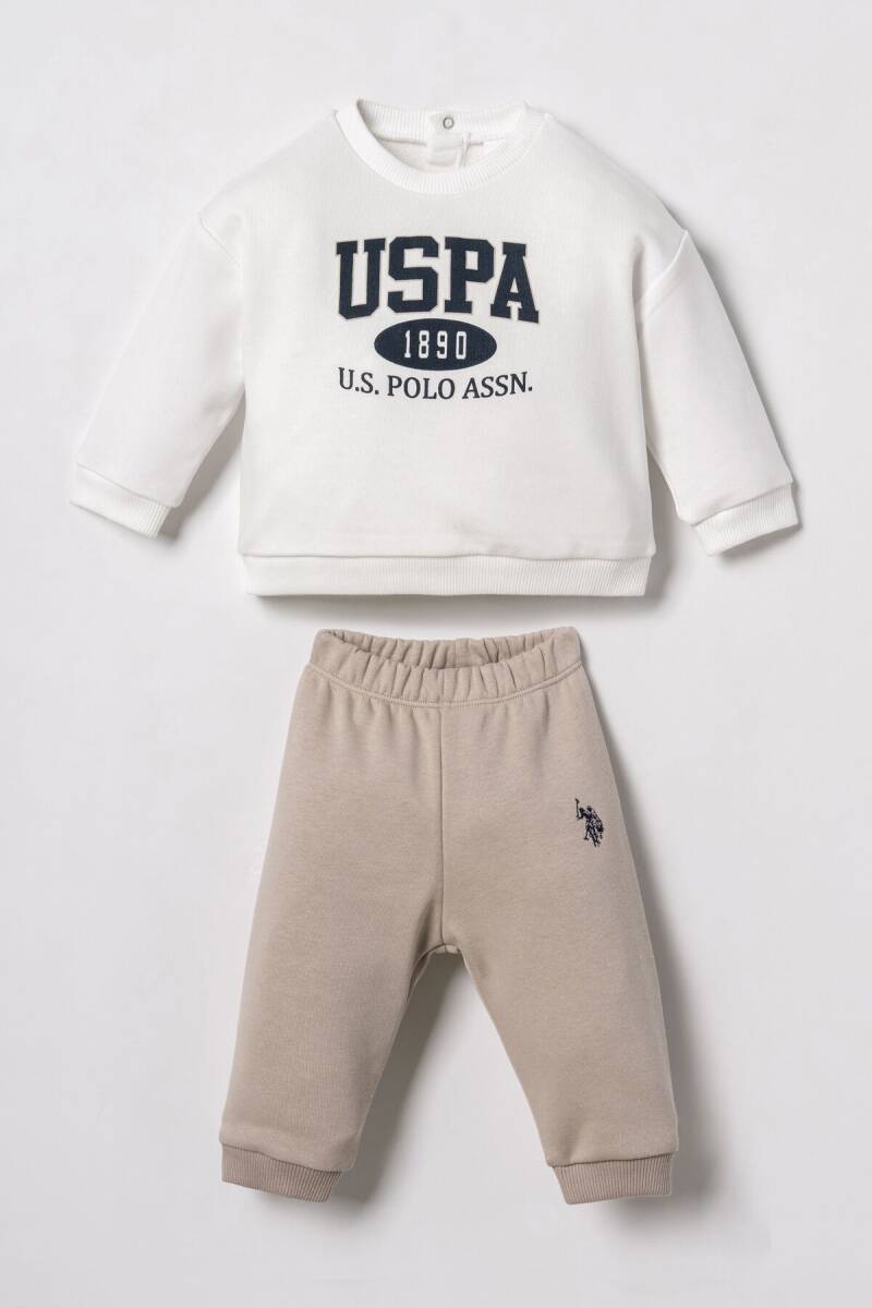 U.S. Polo Assn. Erkek Bebek Beyaz Uzun Kol Pijama Takım USB3190-C-V1 - 1