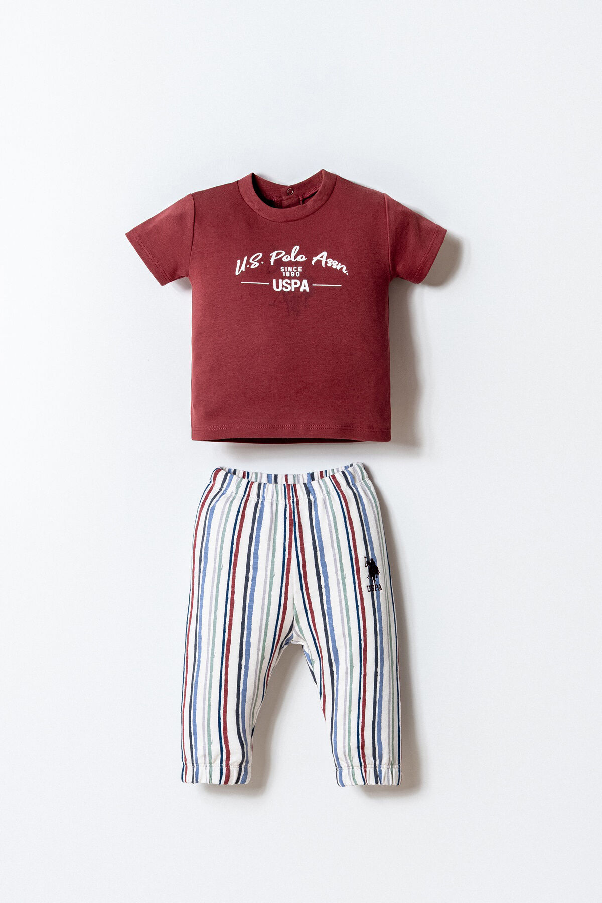 U.S. Polo Assn. Erkek Bebek Bordo Şort Takım