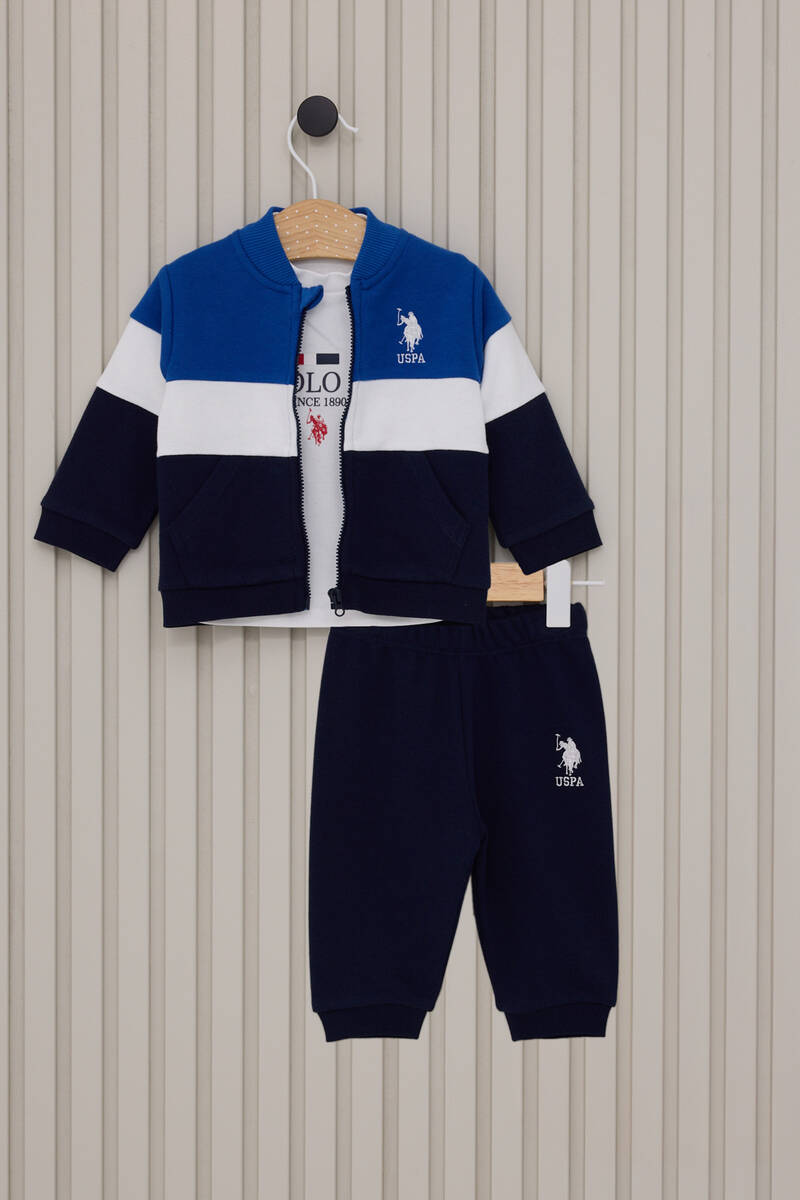 U.S. Polo Assn. Erkek Bebek Mavi 3'lü Takım