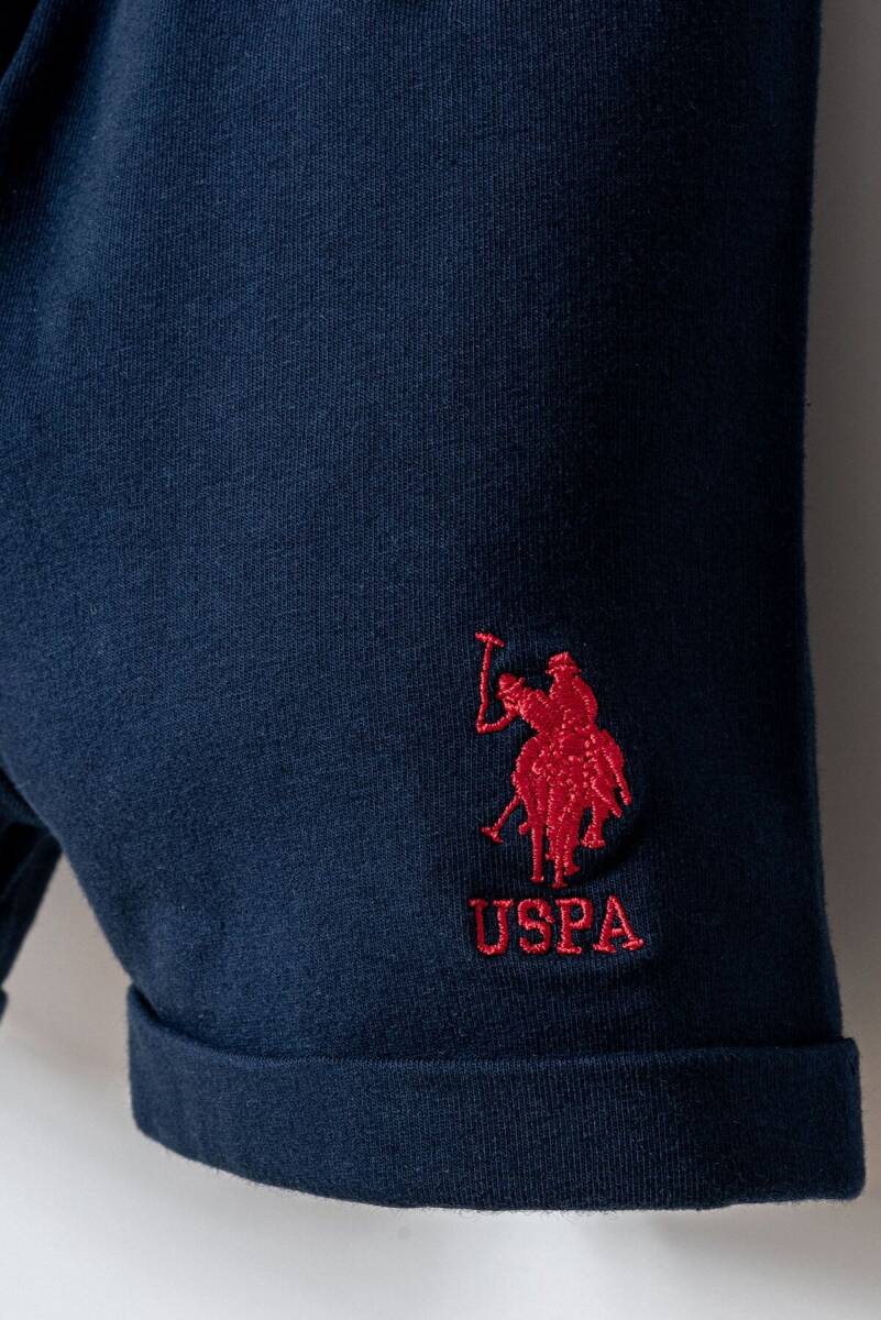 U.S. Polo Assn. Erkek Bebek Pamuklu Bisiklet Yaka Nakışlı Yazlık Regular Fit Kırmızı Bebek Takımı USB2865-C-V2 - 5