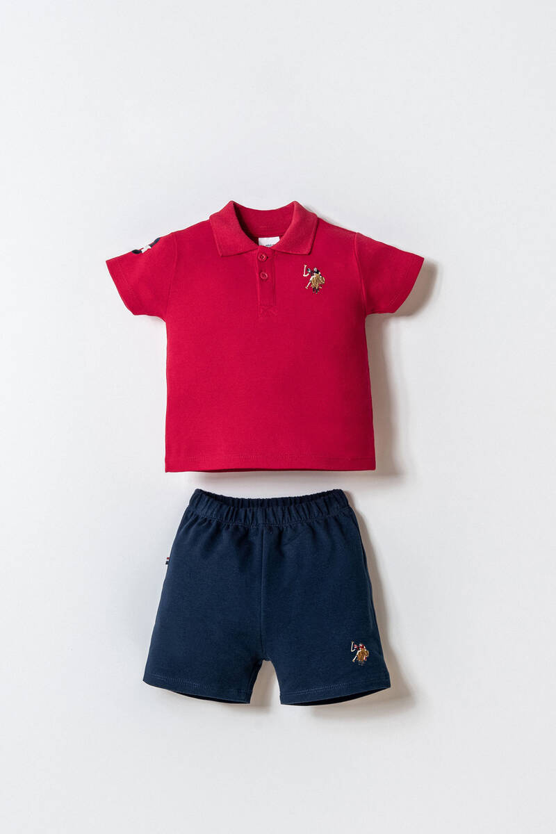 U.S. Polo Assn. Erkek Bebek Kırmızı Şort Takım